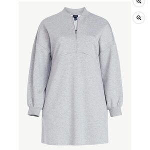Scoop Heather Gray Quarter-Zip Sweatshirt Dress